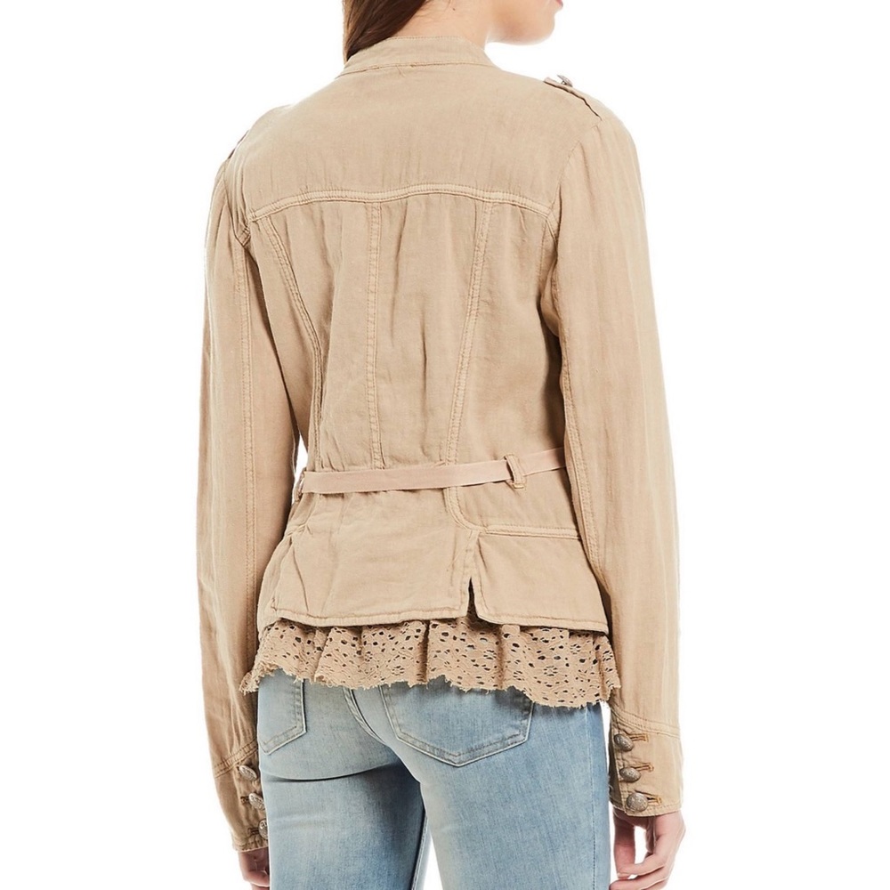 Free People Emilia Military Jacket in Sand NWT L - Picture 5 of 8